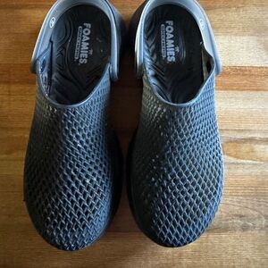 Skechers Foamies Black Mesh Slip-Ons